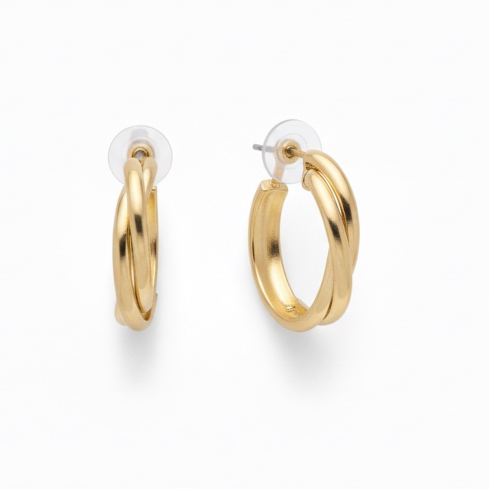 Universal Thread Twisted Gold Hoop Chunky Earrings Minimalist